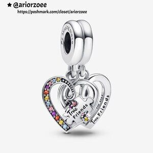 Pandora Puzzle Piece Hearts Splittable Friendship Dangle Charm